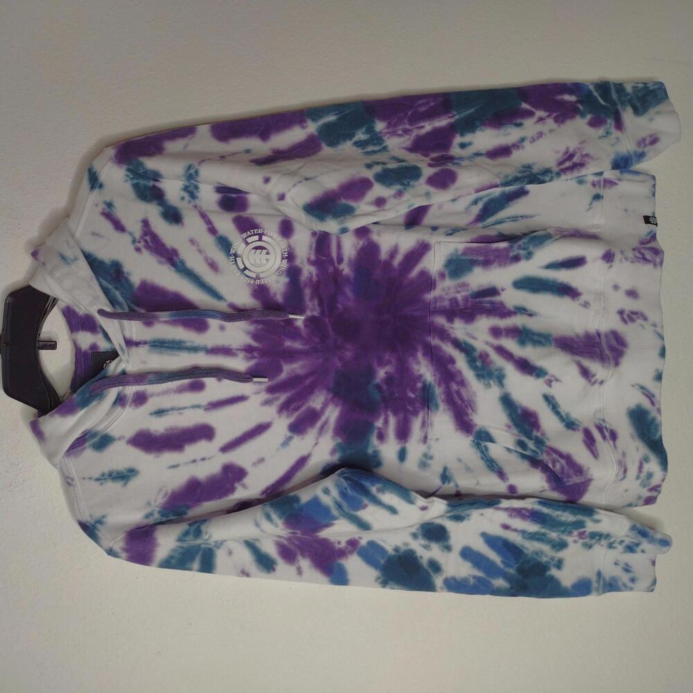 NWT Element Men's White/Purple Tie-Dye Hoodie Size Small